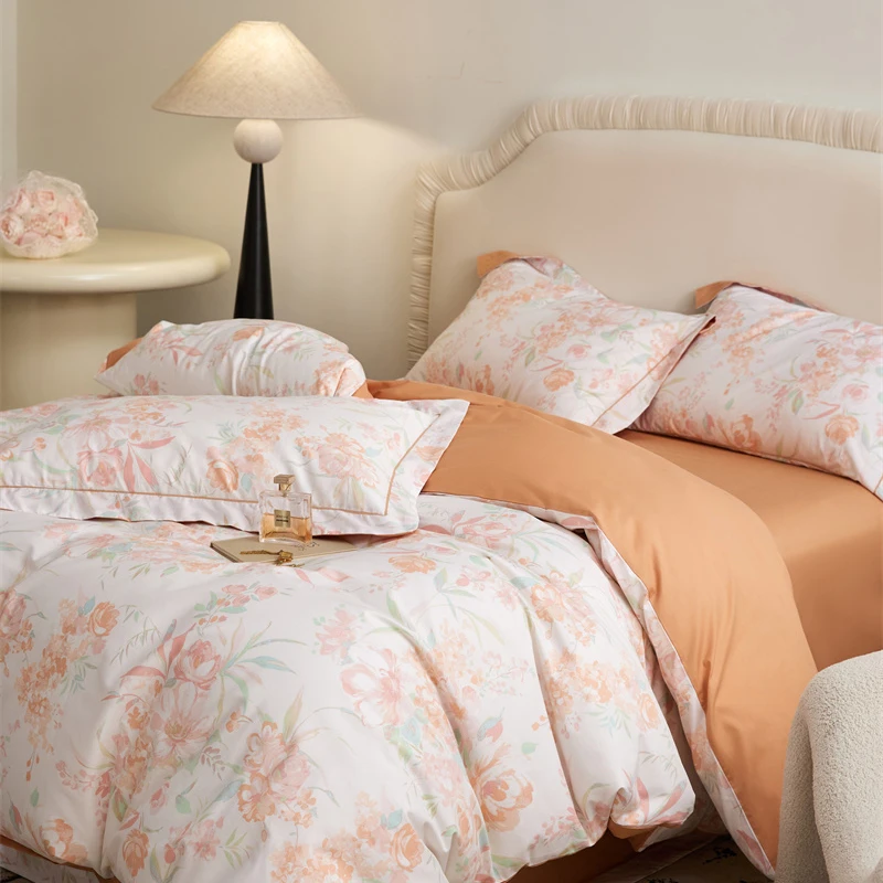 100%斜纹纯棉春夏四季环保印花亲肤时尚小清新四季工艺款四件套