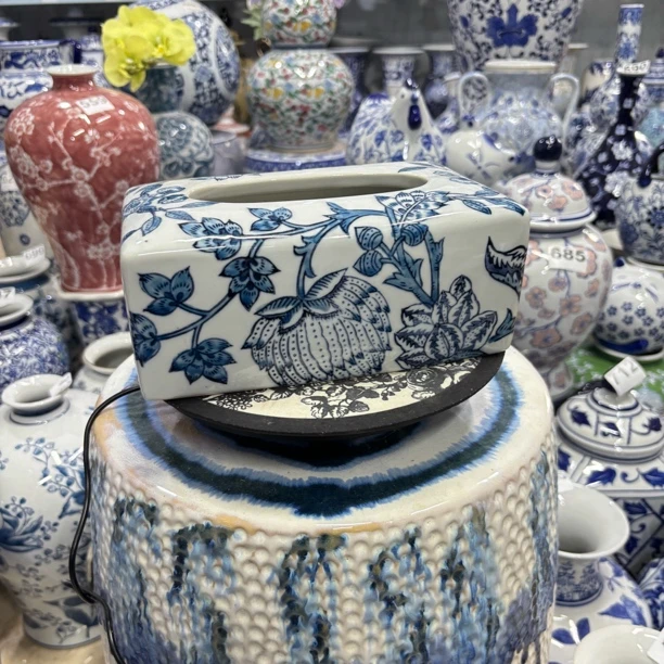 陶瓷纸巾盒新中式桌面摆件