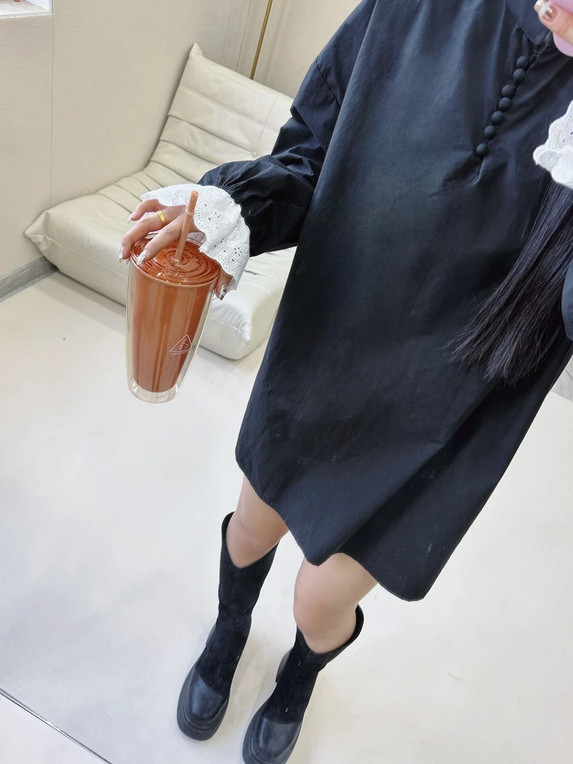 JOYER【都市女主角】法式简约通勤蕾丝花边袖宽松百搭衬衣