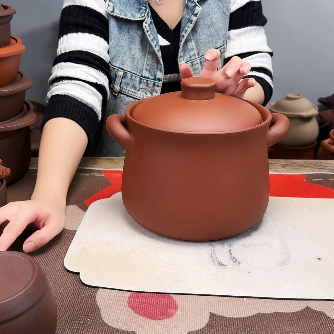 紫砂砂锅4升微微微瑕