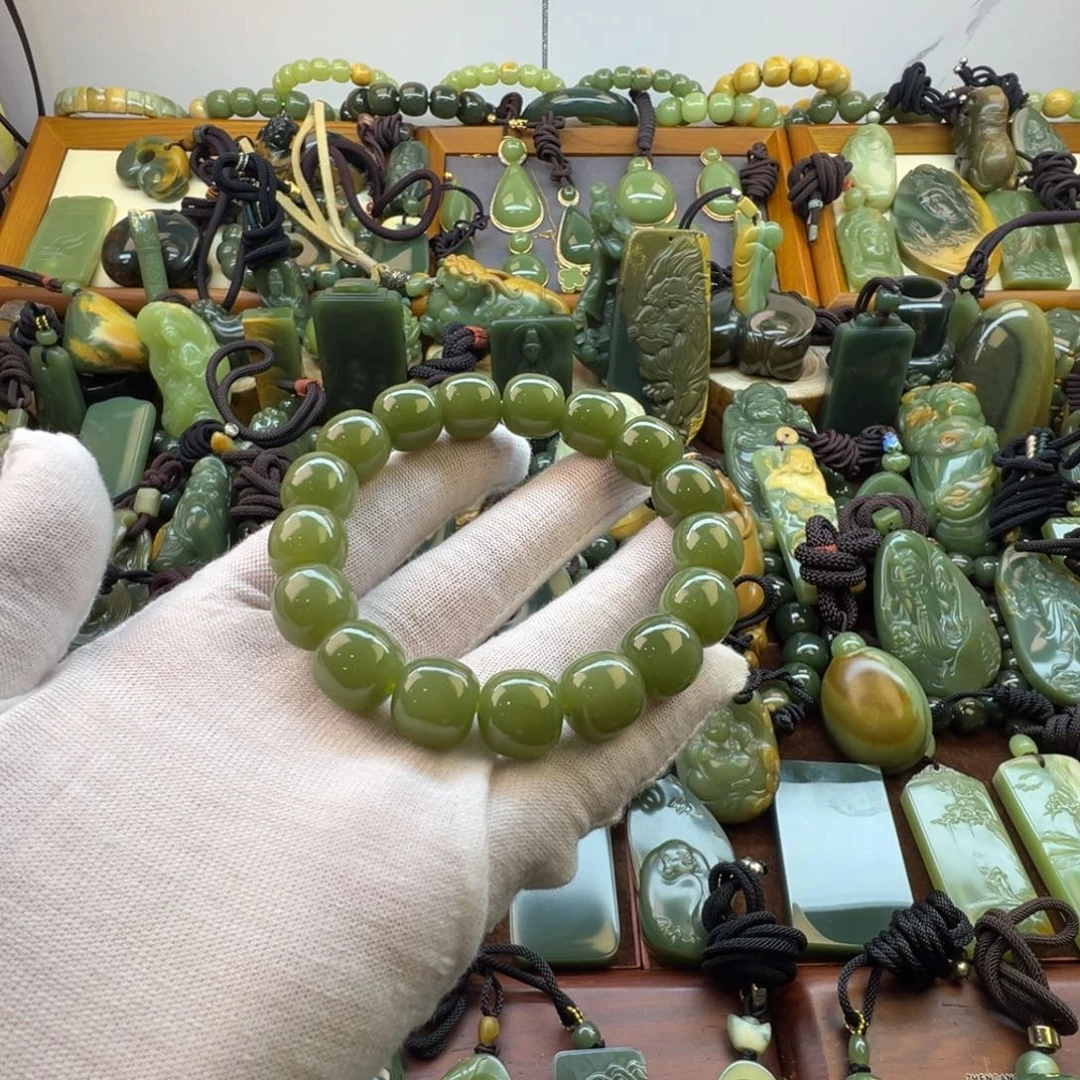 岫岩老玉（透闪石质玉）未镶嵌手链