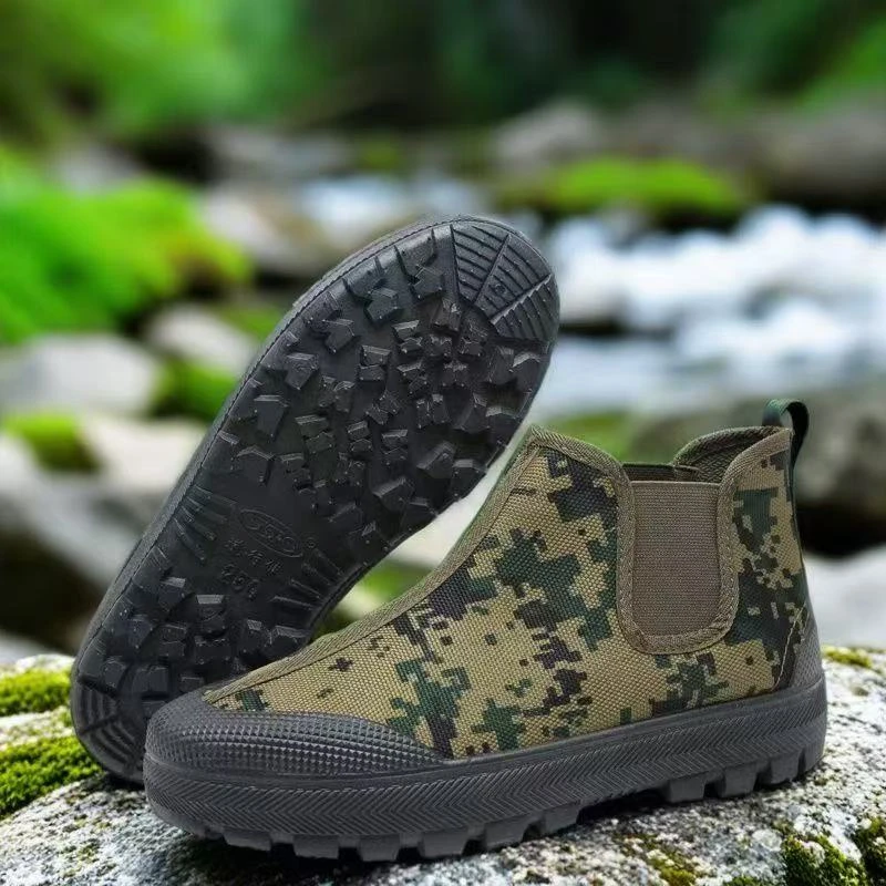 春夏秋适用一脚蹬男女高帮劳保鞋防滑耐磨户外工地解放鞋鞋子迷彩