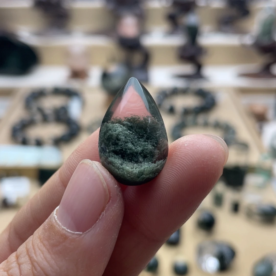 水晶颈饰未镶嵌绿幽灵聚宝盆水滴