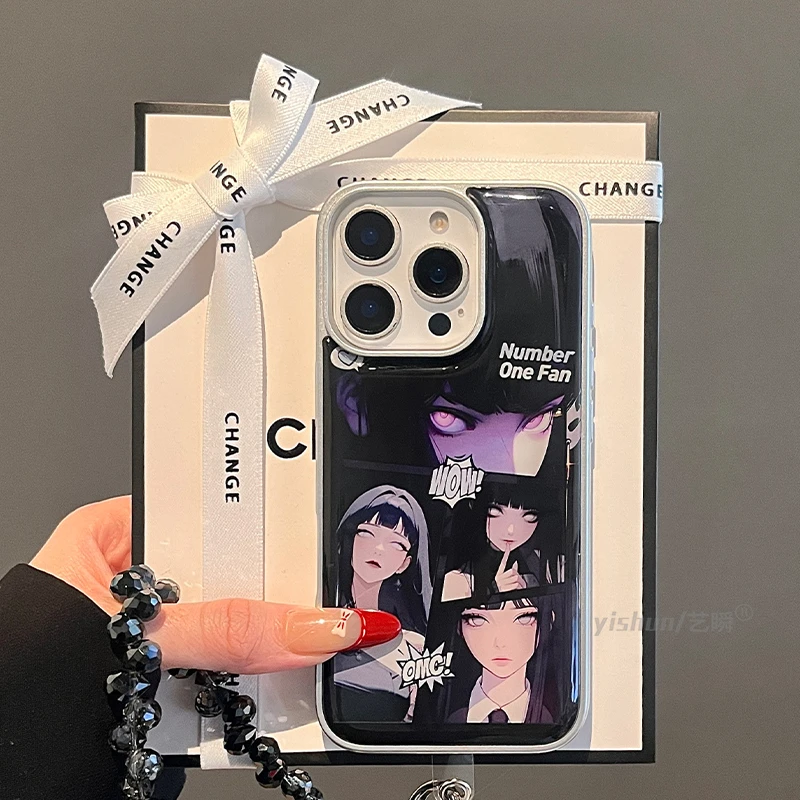 小众ins暗黑风动漫雏田适用苹果16ProMax自带拍照按键保护手机壳