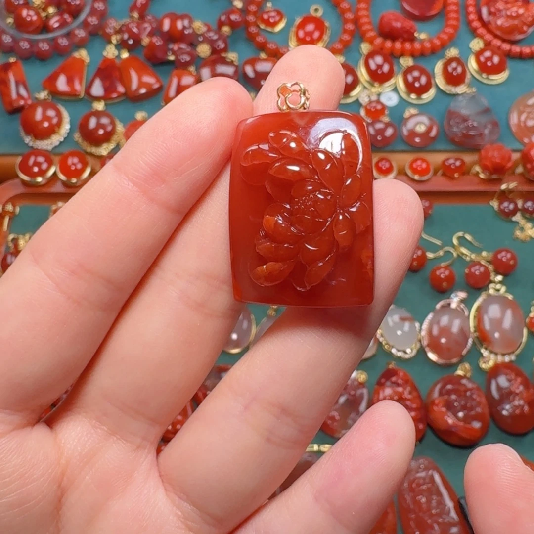 南红玛瑙5+南红18K金镶嵌