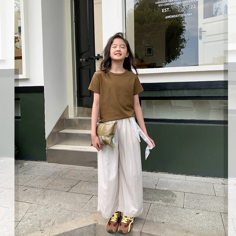 【超显白】西西家女童2025夏季新款百搭短袖T恤休闲亲子上衣JX247