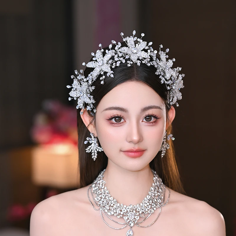 合金仿水晶婚庆饰品 00900新娘头饰皇冠锆石重工华丽头饰超仙奢华