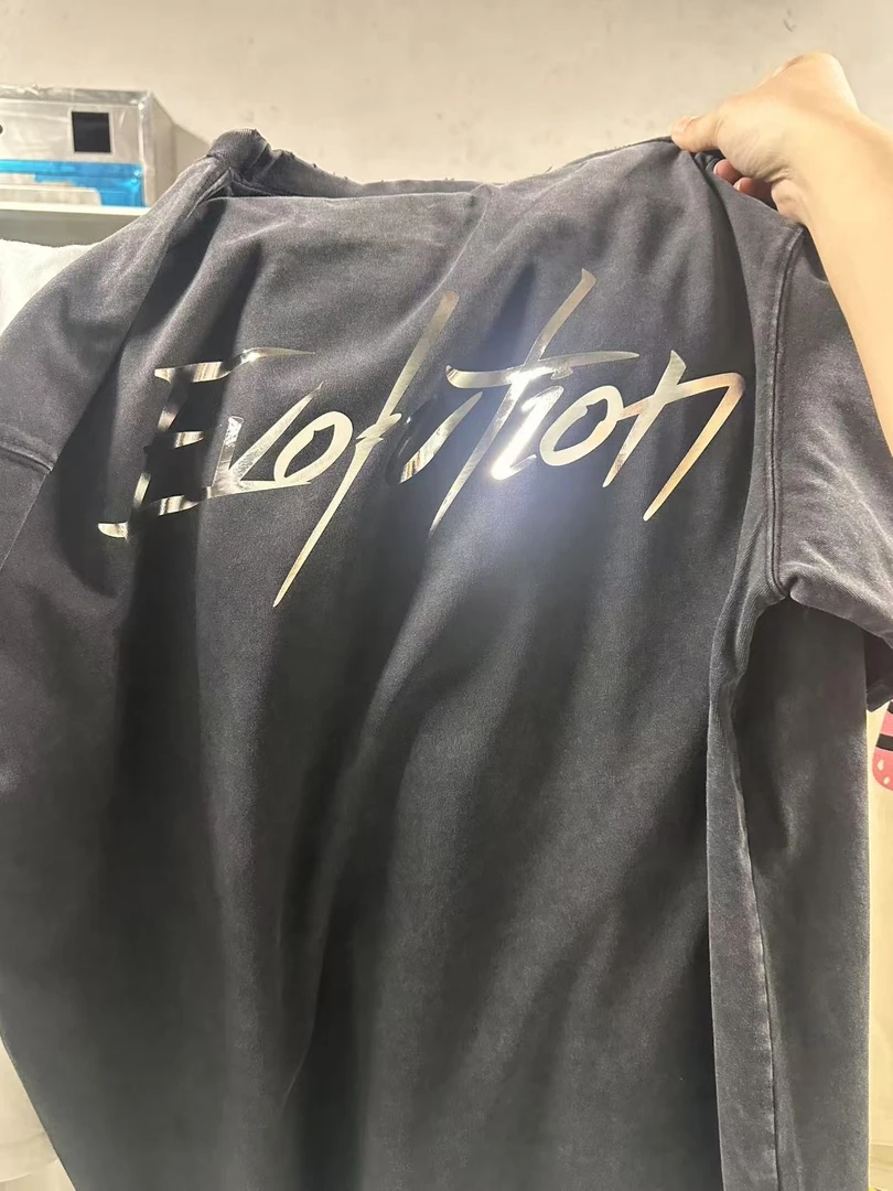 2025进化演唱会同款反光衣服重磅纯棉水洗t恤短袖男女做旧上衣