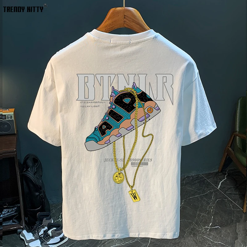 印花短袖T恤重磅男士新款夏季潮流百搭白色体恤休闲半袖衣服男装