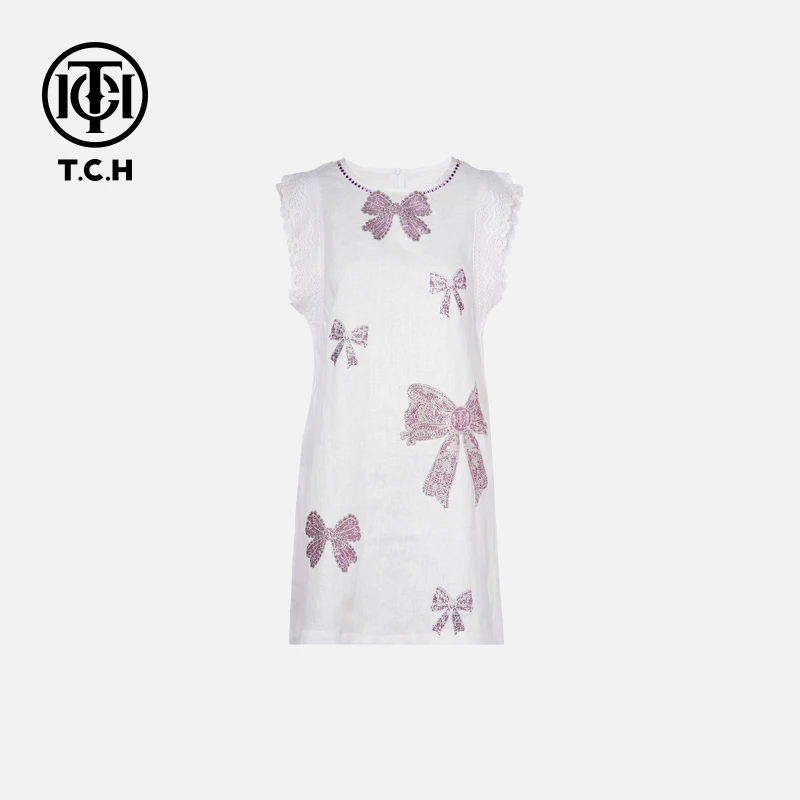 TCH私服烫钻工艺新时尚淑女百搭潮流连衣裙女T75B30E5053轻奢tch