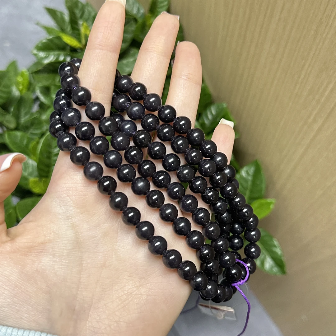 8mm烟紫圆珠108多圈