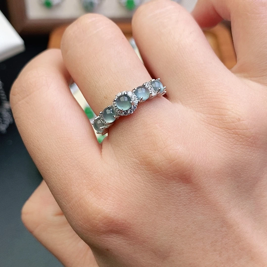 翡翠银S925镶嵌戒指