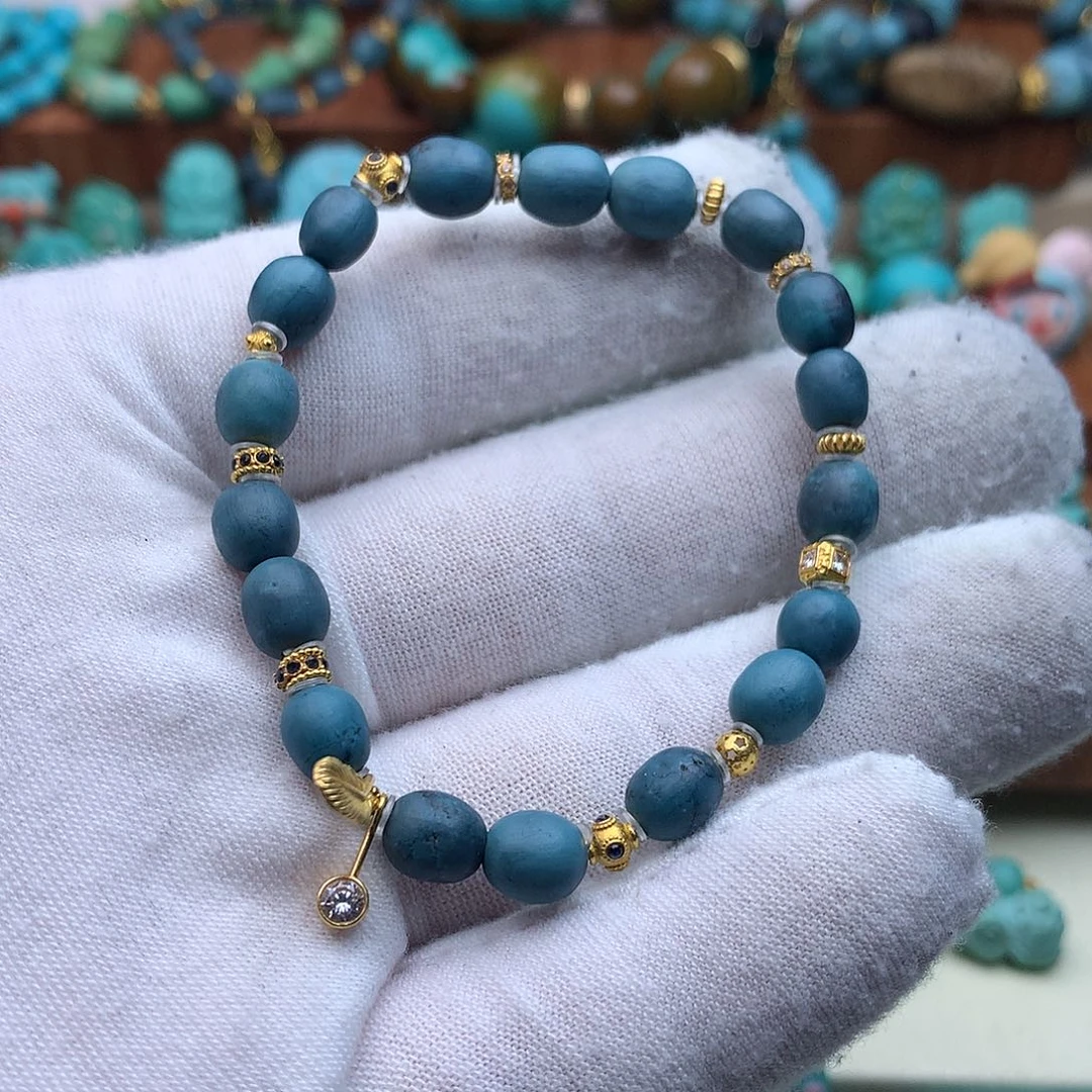 绿松石18K金镶嵌颈饰