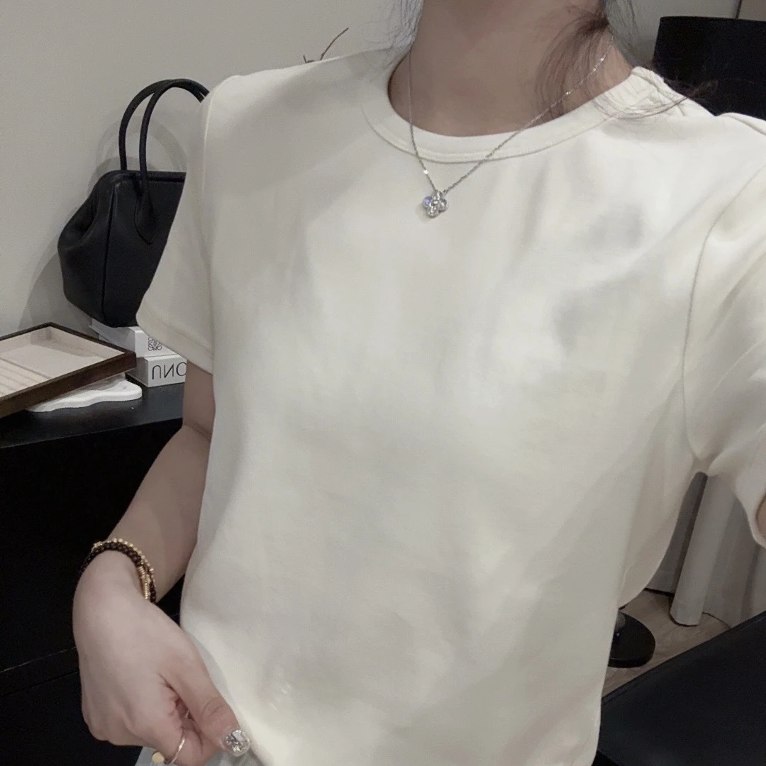 伟丽店3039款【后刺标圆领T】春款后背刺绣圆领T韩版t恤