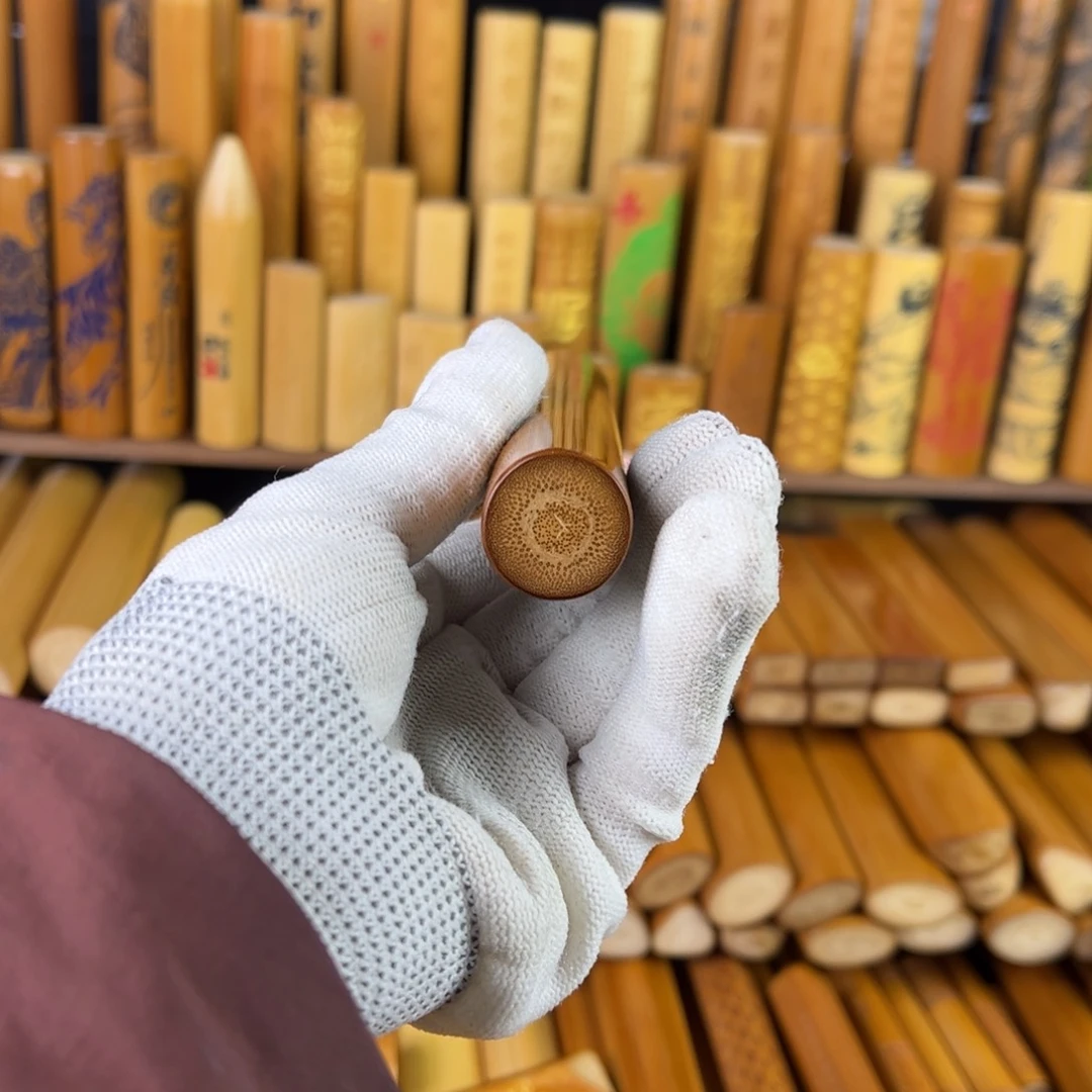 实心玉竹手把件圆