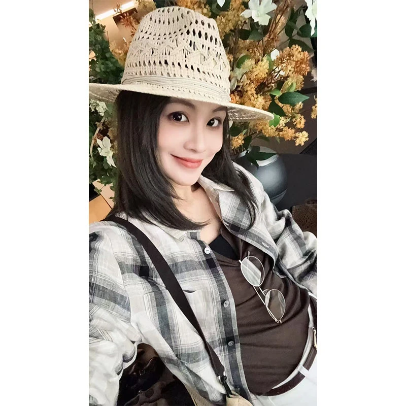 A美洋MEIYANG 麦田格子衬衫【商场同款】 棉麻格纹色_宽松长袖衬衣U