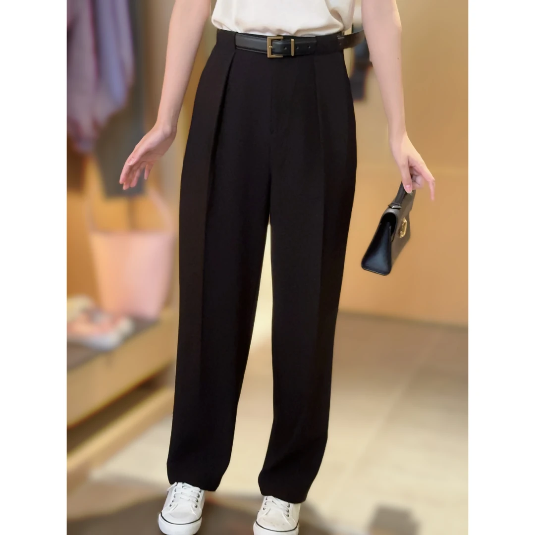 【小梨落】新款显瘦女裤夏季休闲百搭裤子时尚直筒女裤 FS23076