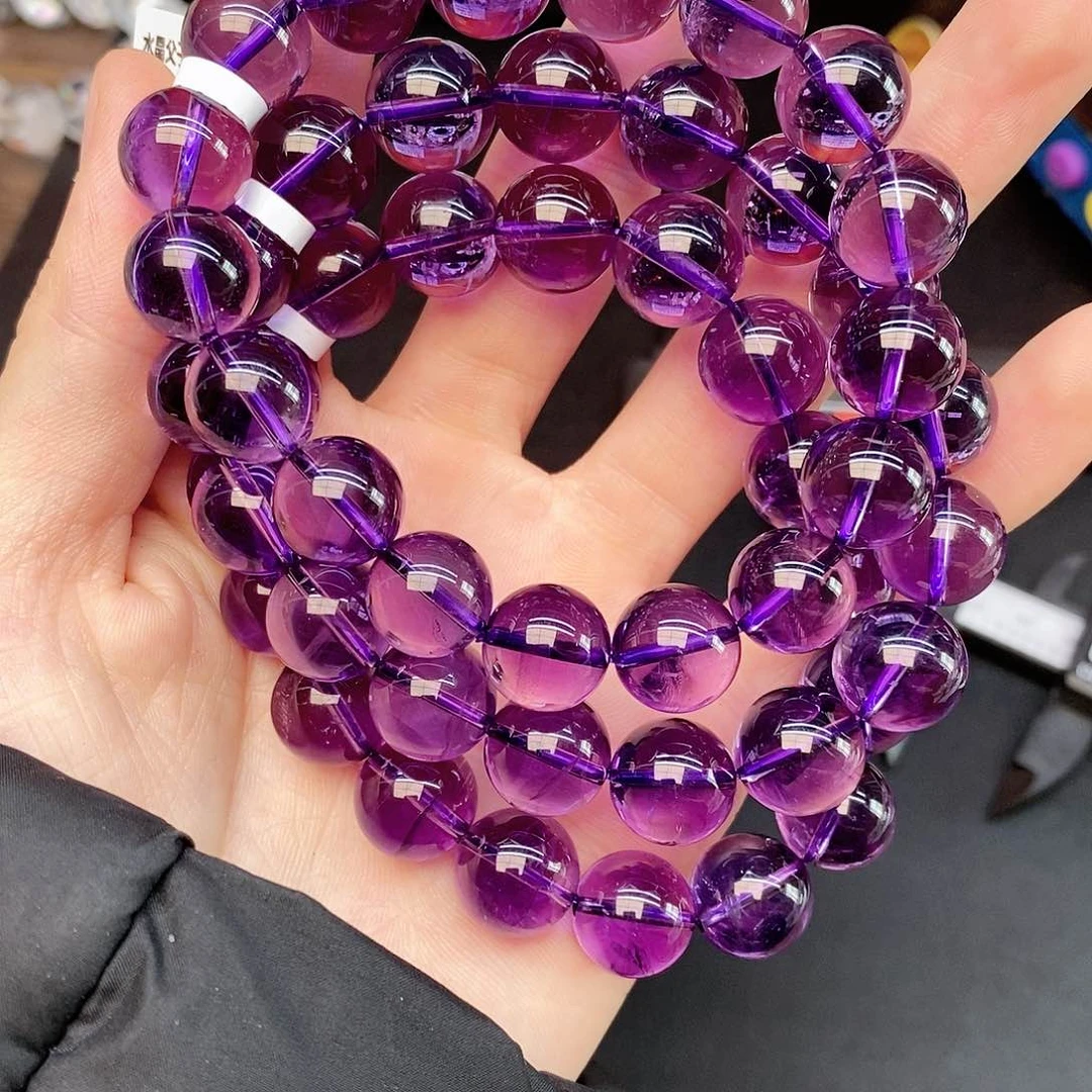 水晶手链未镶嵌28紫水晶12mm多样性发其一
