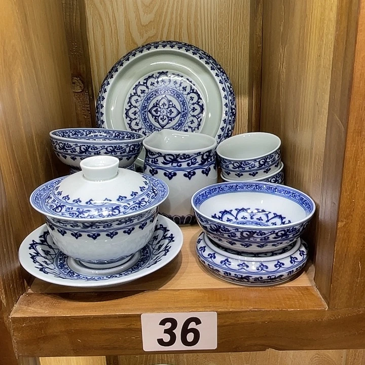 张****青花宝相8件套茶具