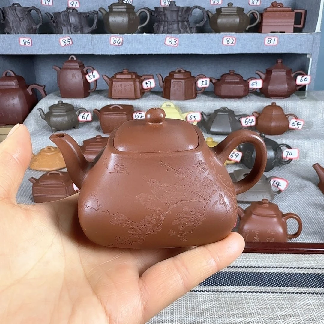 紫泥茶壶狻*全手工制作