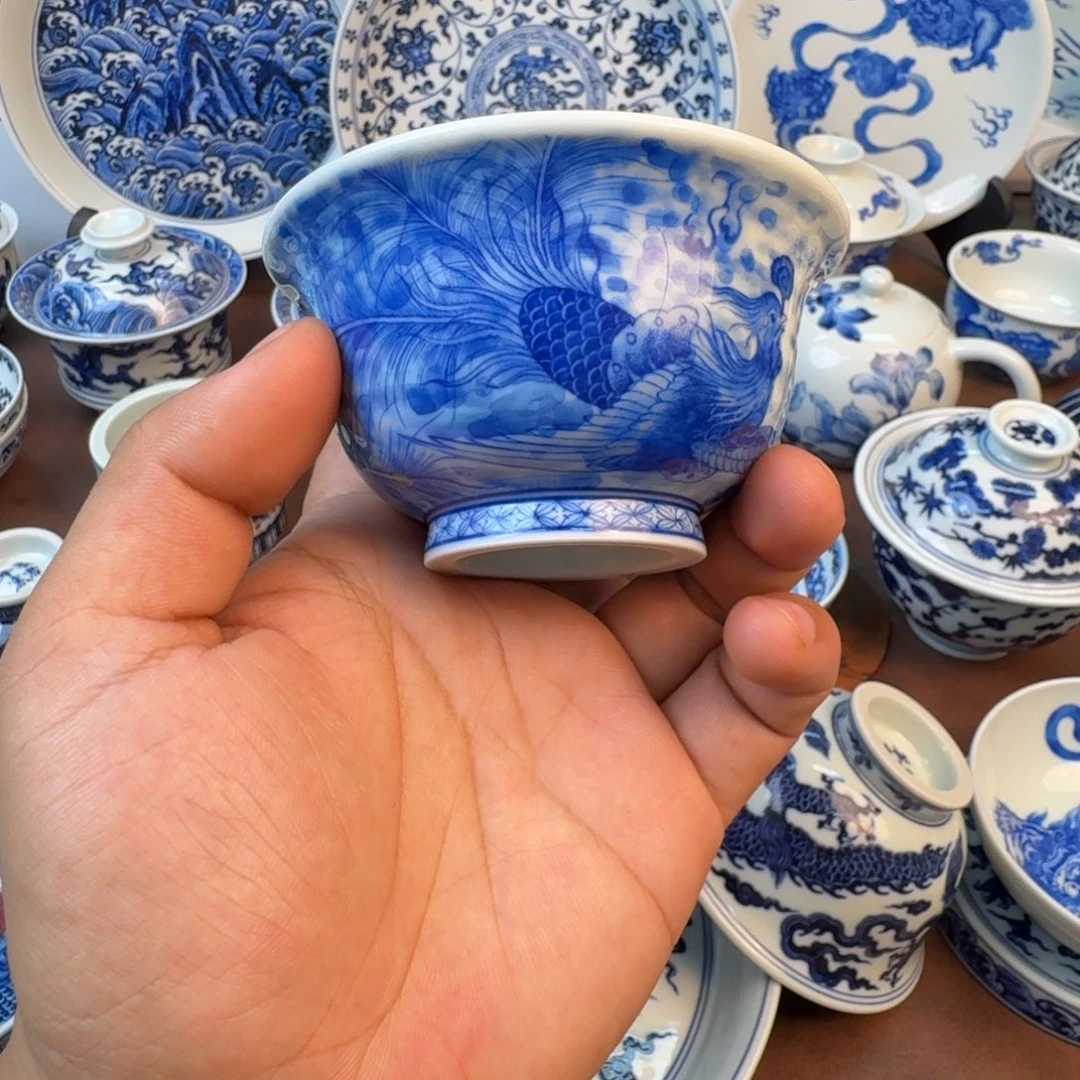 摆件凤凰压手杯手绘