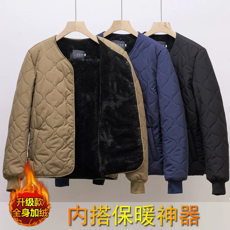 加绒加厚男棉服内胆休闲保暖内穿学生校服神器贴身小棉袄秋冬棉衣