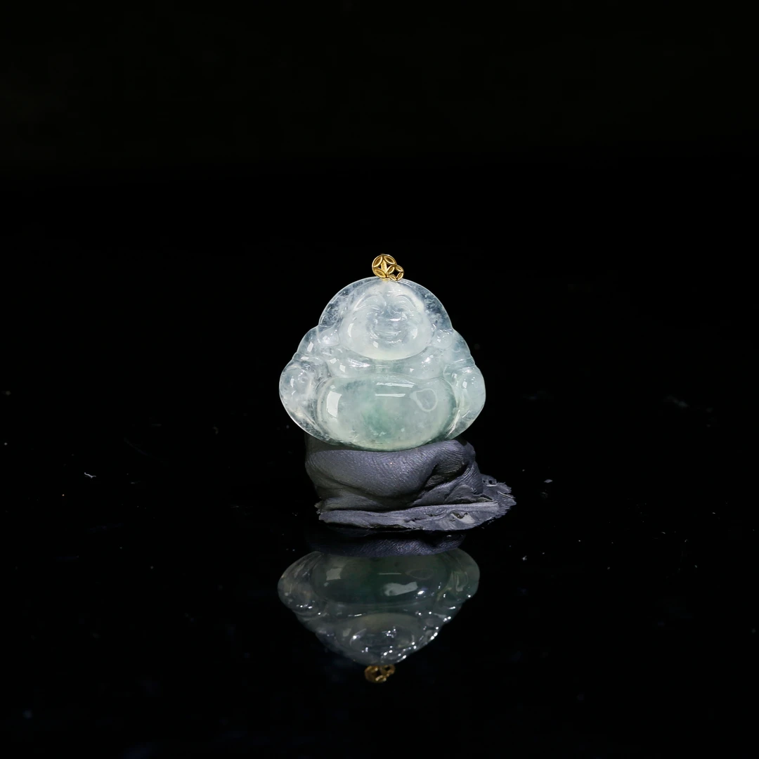 21天然缅甸翡翠A货18k冰佛/900066北京中保拍卖