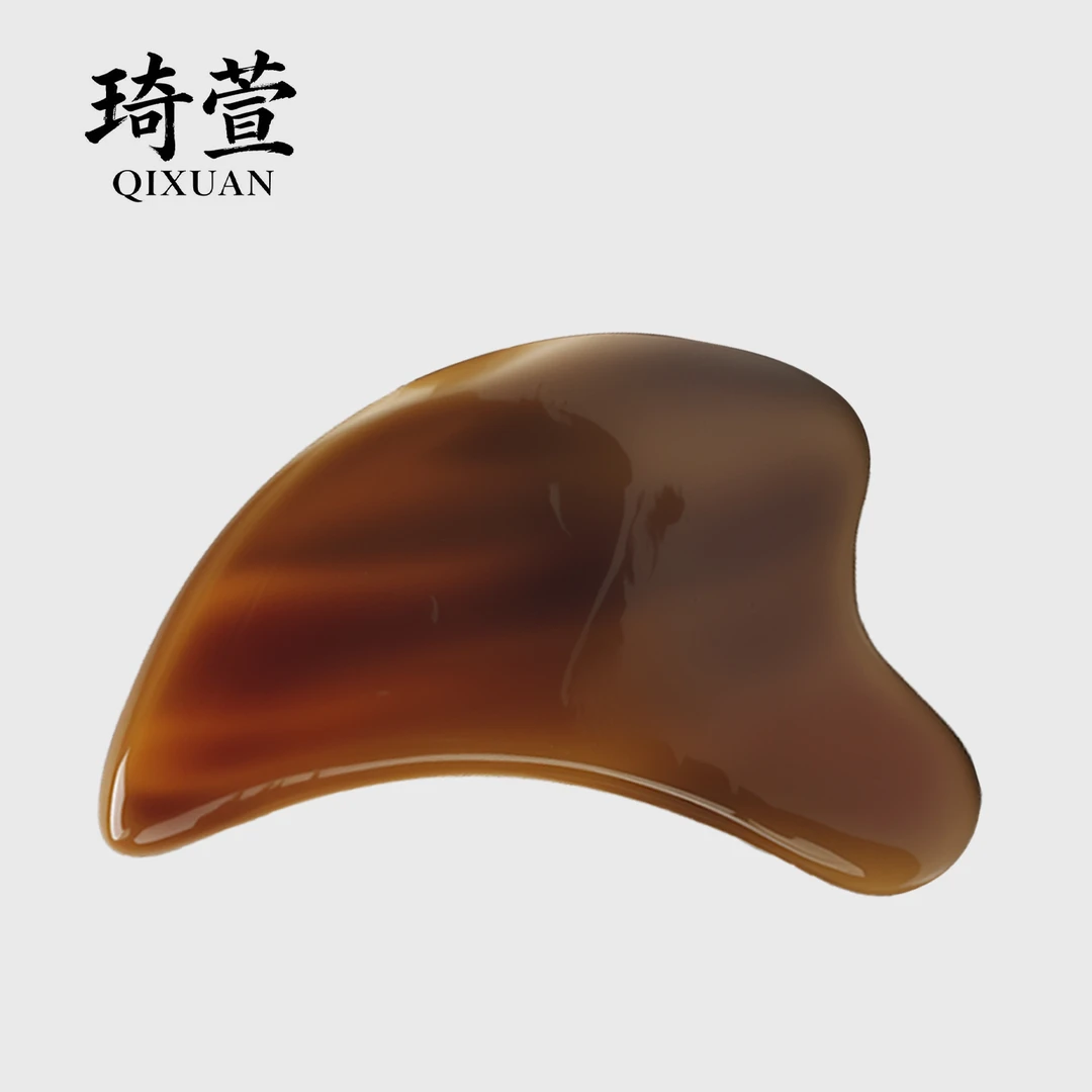 琦萱天然正品白牦牛角按摩板刮痧脸部面部全身通用拨筋美容加厚