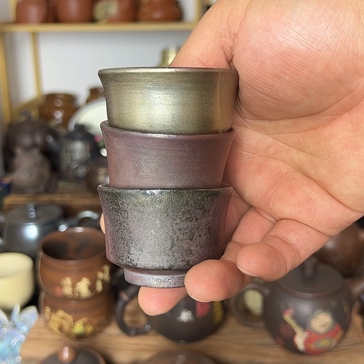 玖***柒建水紫陶柴烧杯3个特价