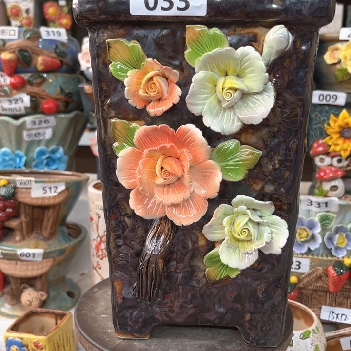 紫砂花盆粗陶材质多肉花盆