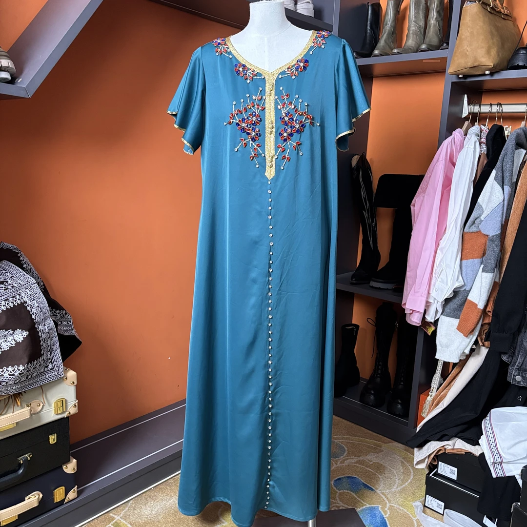 拍照过的蓝色长裙礼裙YF83