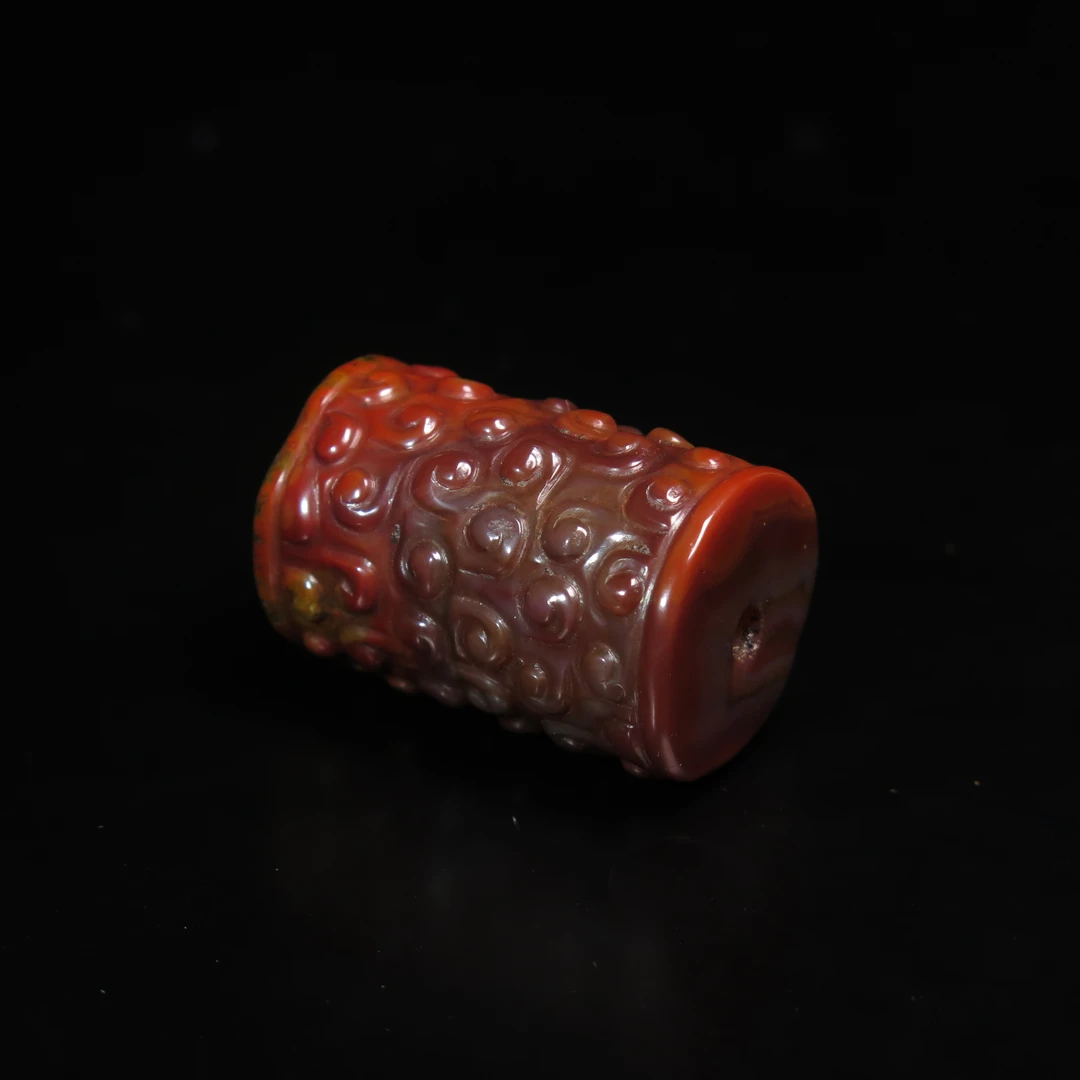 清代满工云谷纹玛瑙勒子/MZ058365/玛瑙/民族文物