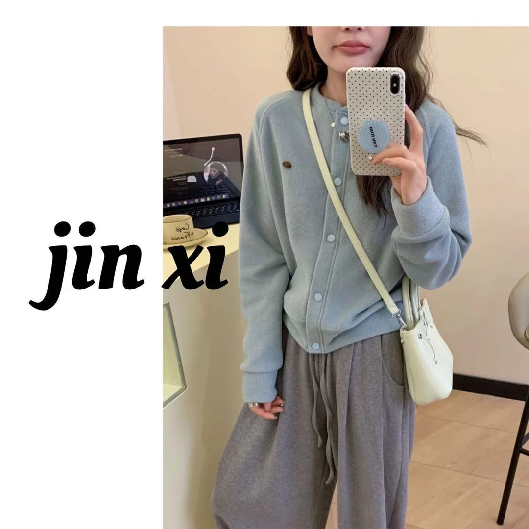 金喜家-【 蛋家可爱糖果外套】毛巾棉薄绒款早春新款摁扣棒球服外套