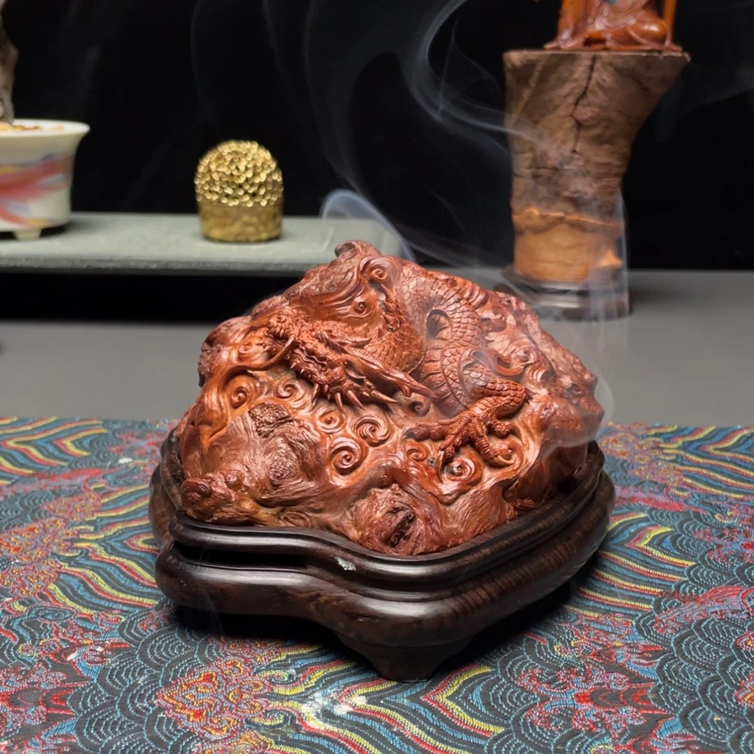 怒***狮荔枝木荔枝木盘龙香炉