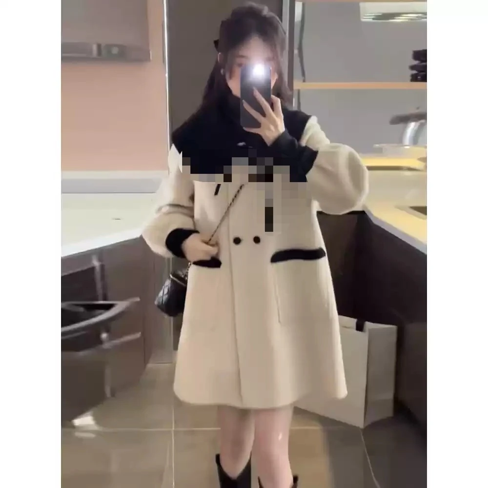 【李姑娘专属】89819高级感中长款法式小香风羊绒大衣