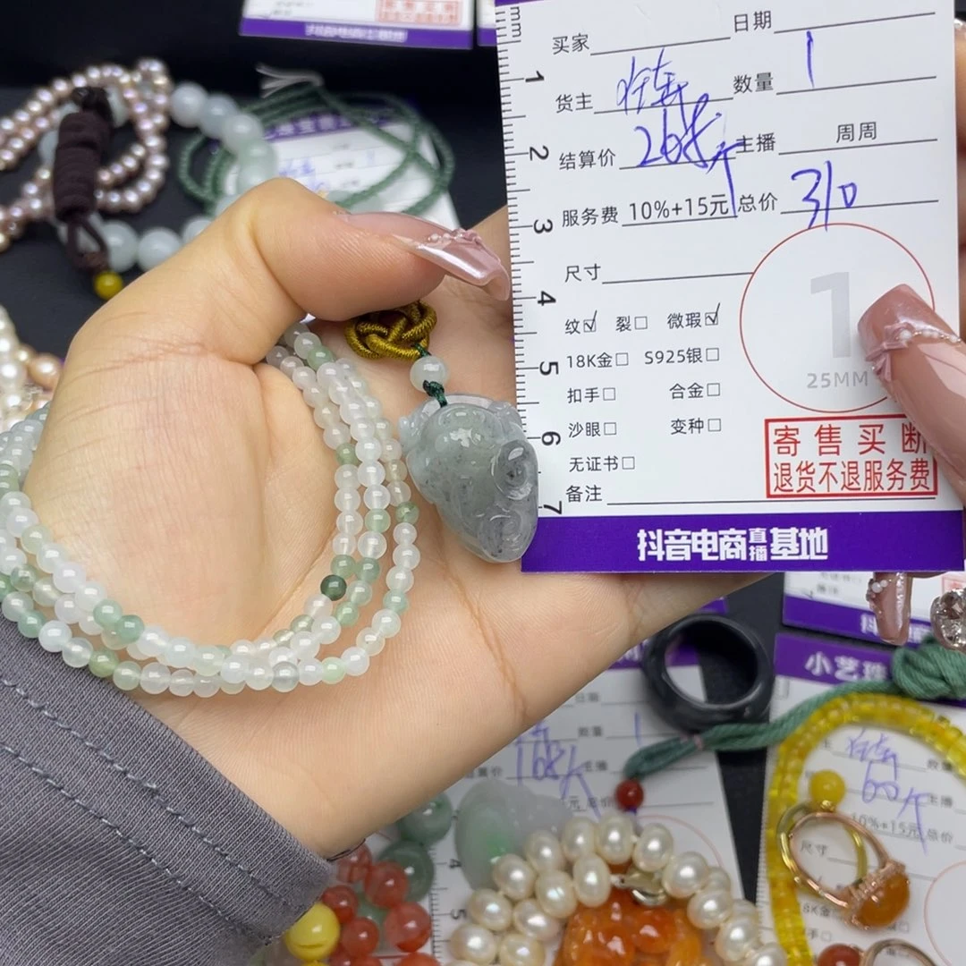 翡翠未镶嵌颈饰多样性发一件