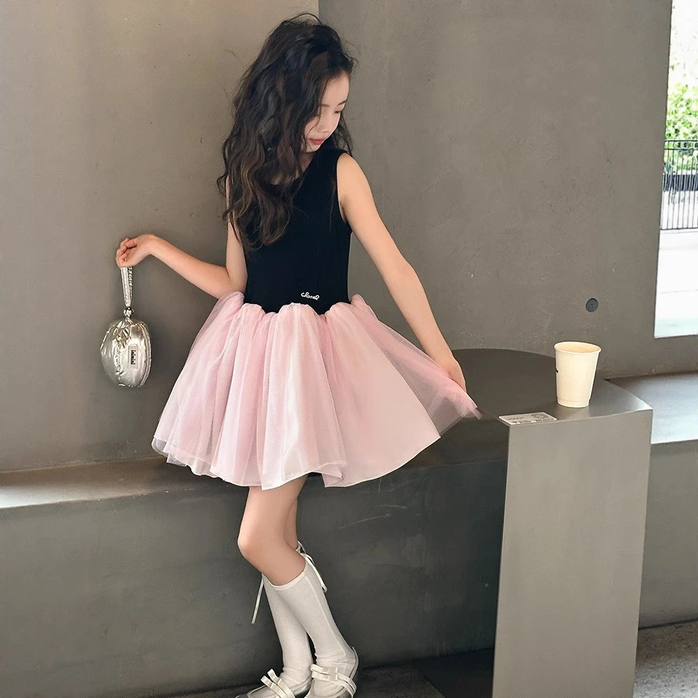 女童连衣裙夏季2025新款儿童洋气公主裙女孩夏装蓬蓬芭蕾纱裙夏装