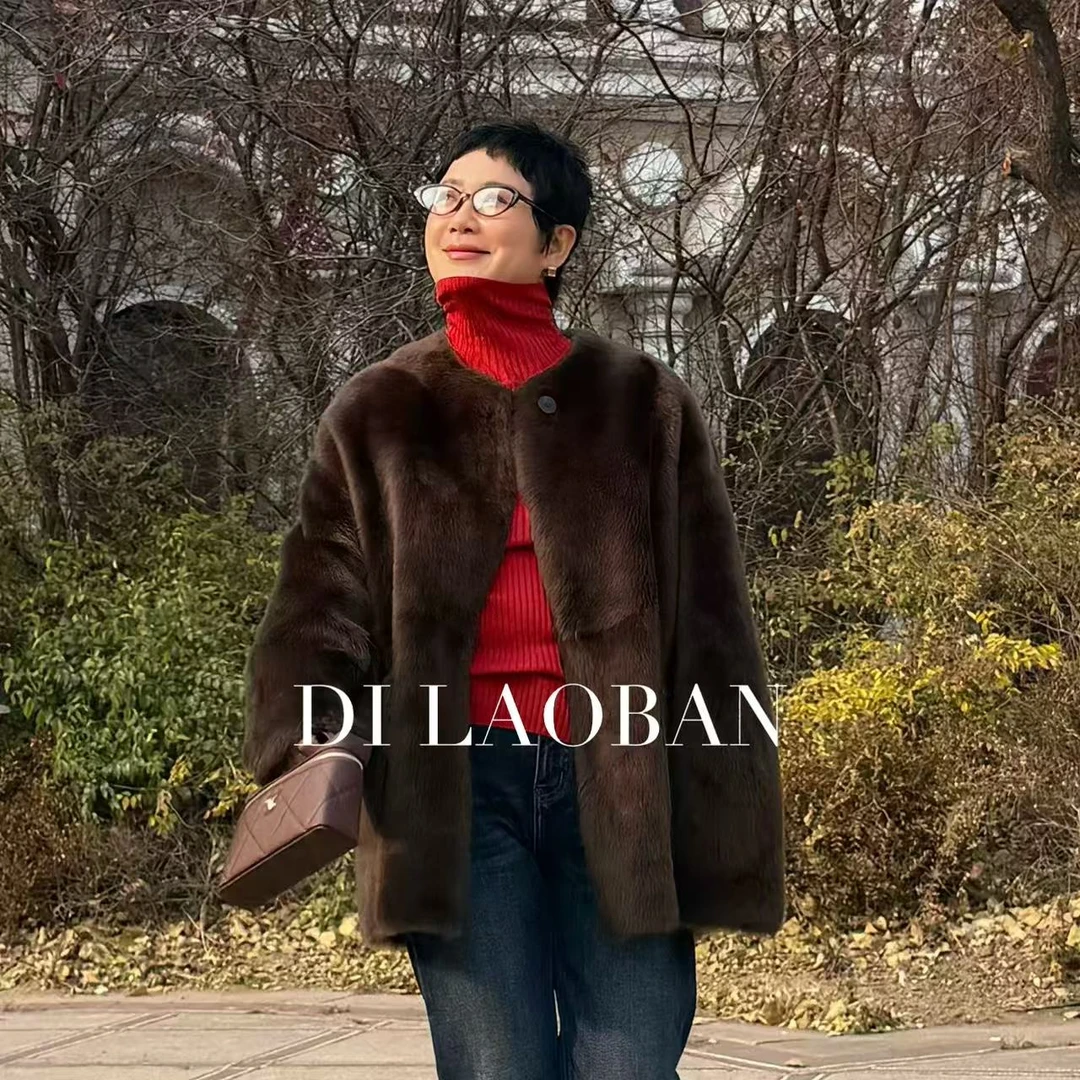 H·G【邂逅魅力】1139   新款高奢拉贡极简保暖直毛带兜皮草