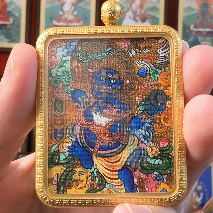 吊坠黑C-热贡纯手绘毛毛