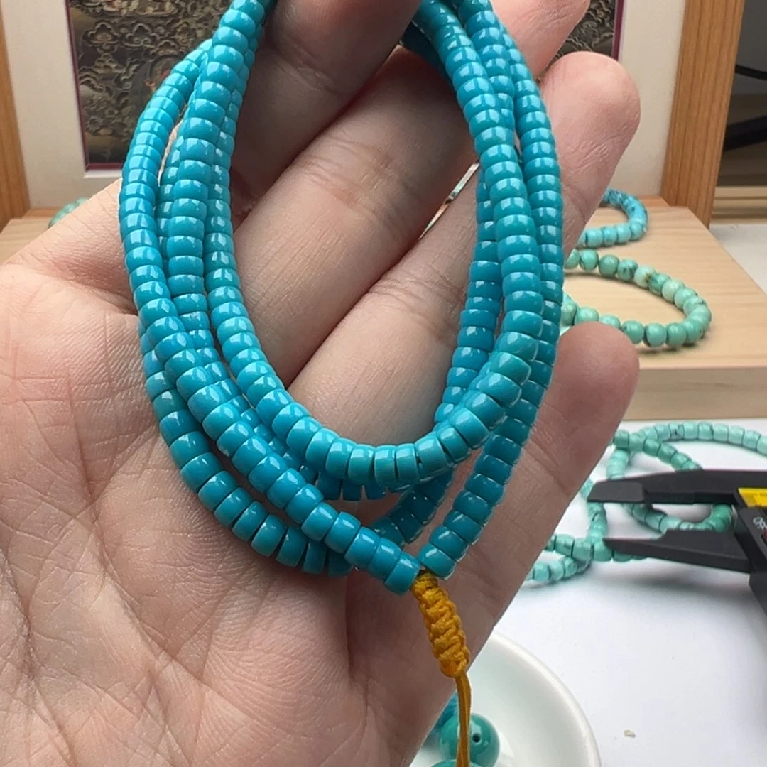 绿松石未镶嵌珠宝奇石卡4.1直切多圈