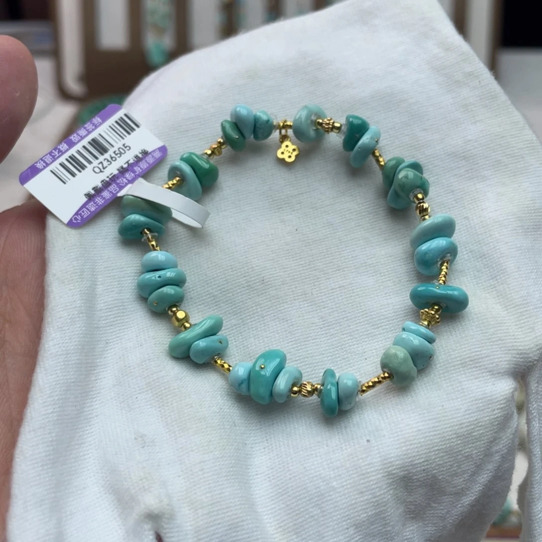 银S925镶嵌绿松石手串