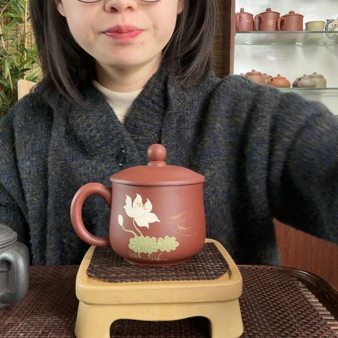 紫砂茶杯原矿共生矿荷花小龙蛋300CC左右没礼盒