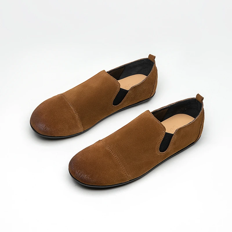 丨一朵丨低跟牛反绒舒适时尚百搭透气平底低帮软底春秋经典乐福鞋