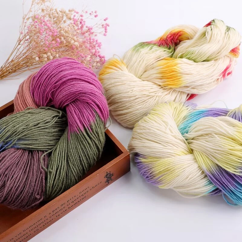 4股中粗）花色系羊毛线手工编织毛衣外套围巾帽子毛线厂家直销特价