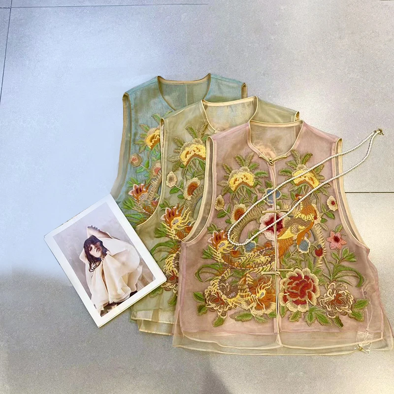 新中式国风重工刺绣马甲气质百搭马夹上衣女5219-77203