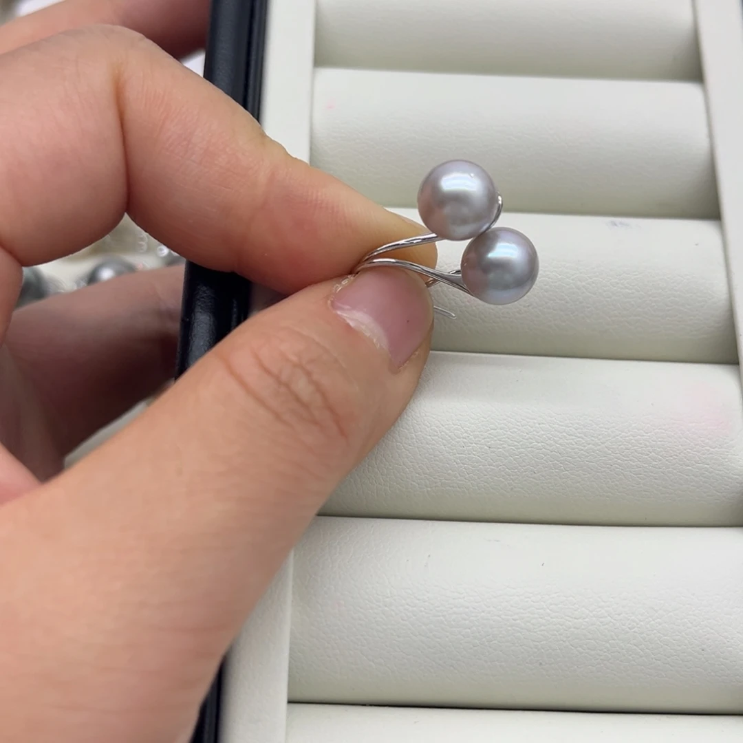 海水珍珠耳饰银S925镶嵌
