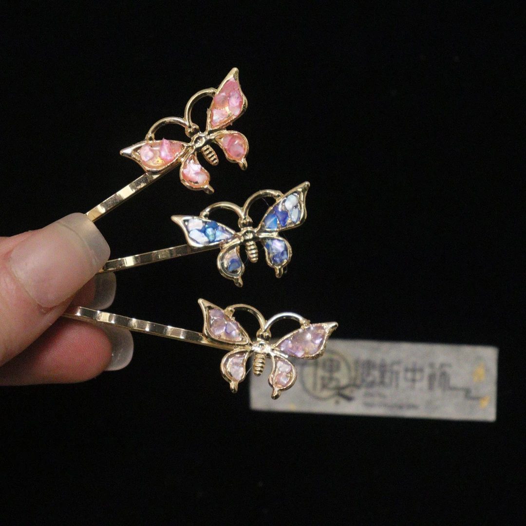 纯手工网红气质复古发卡螺钿发夹ins福利款