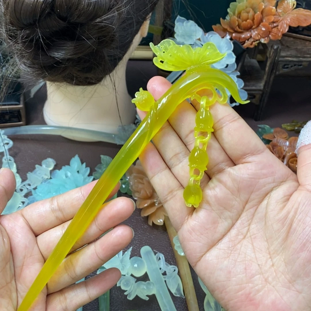 蛇纹石玉未镶嵌发饰