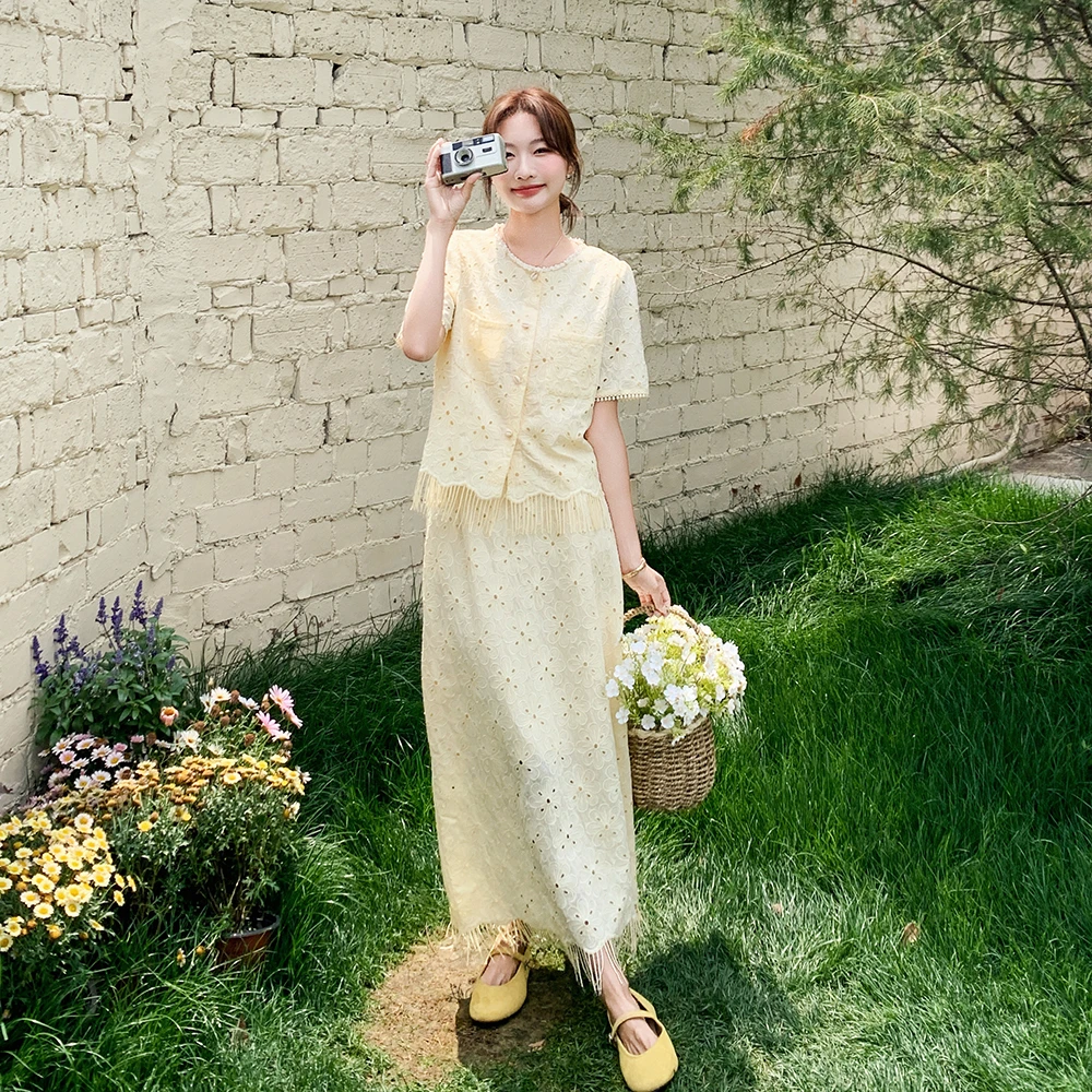 81-90时尚套装气质碎花轻熟风法式蕾丝女装裙子（非主图款）