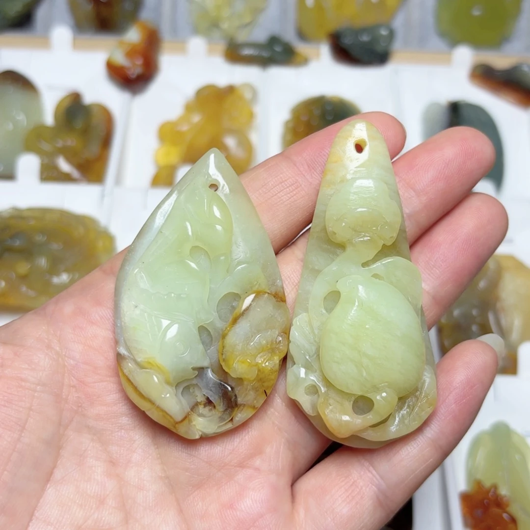 蛇纹石玉未镶嵌吊坠(不含链)